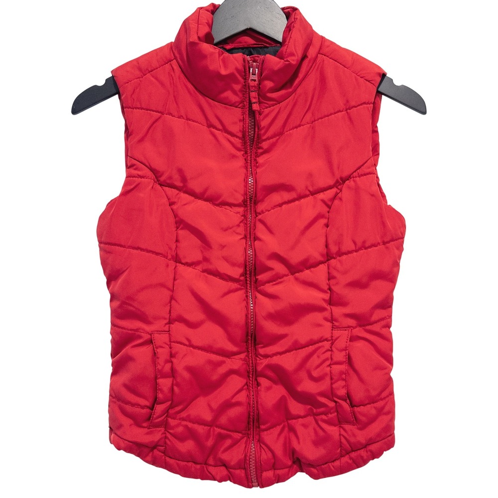 Aeropostale Puffer Vest Womens‎ XS Red Quilted Zip Up Casual Winter Gorpcore